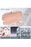 molshine 2 Pièces Tissus Étui à Lunettes Floral, Étui à Lunettes Portable à Coque Rigide pour Lunettes de Lecture, Petites Lu