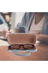 GALPADA Coque Rigide Étui À Lunettes 2 Pièces PU Porte-Lunettes avec Poignée Portable Lunettes De Soleil Boîte De Rangement C
