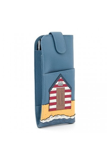 Yoshi Étui à lunettes en cuir Bleu