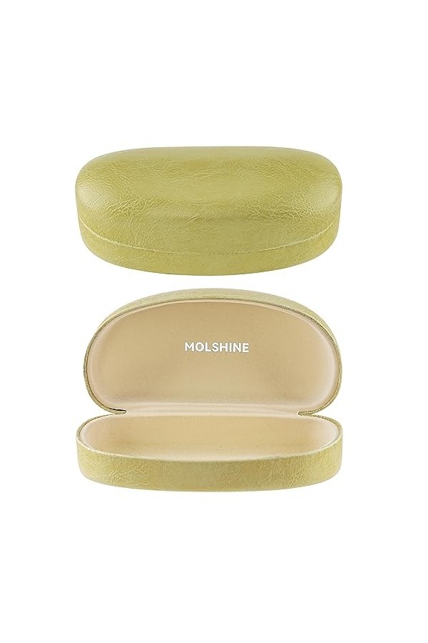 molshine Étui rigide pour lunettes de soleil, grand étui classique pour lunettes de soleil, lunettes avec chiffon de nettoyag
