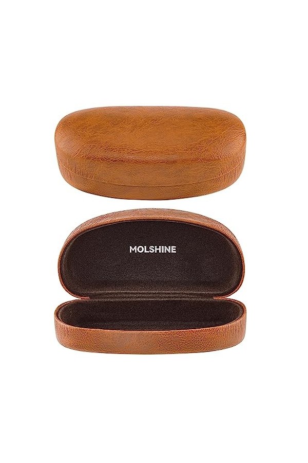 molshine Étui rigide pour lunettes de soleil, grand étui classique pour lunettes de soleil, lunettes avec chiffon de nettoyag