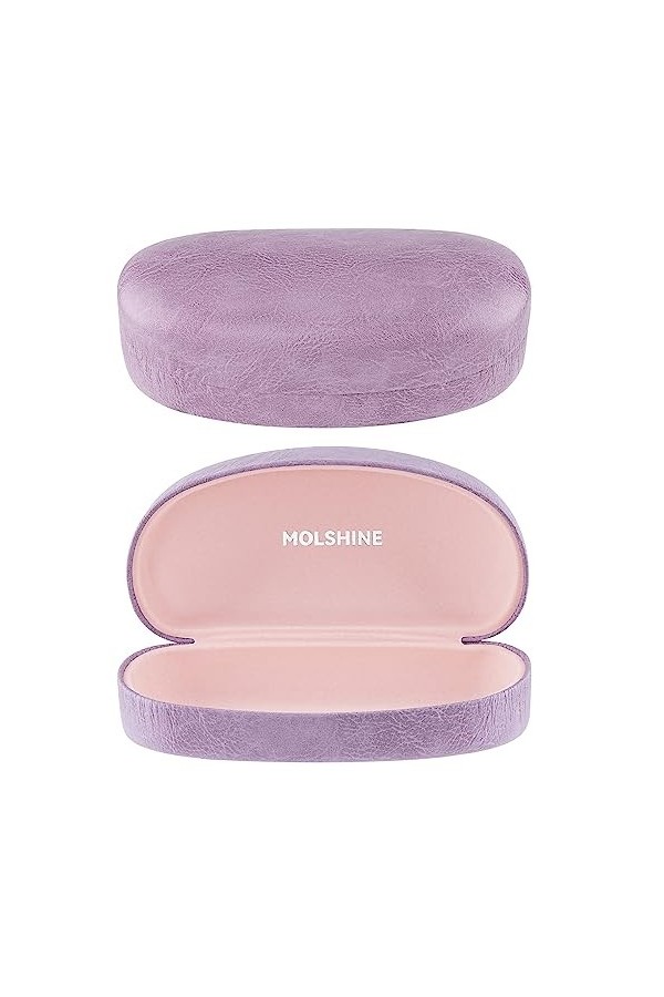 molshine Étui rigide pour lunettes de soleil, grand étui classique pour lunettes de soleil, lunettes avec chiffon de nettoyag