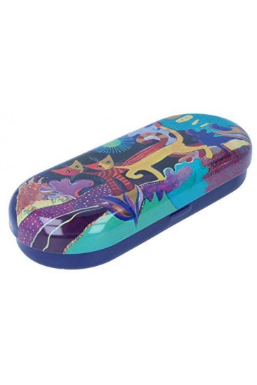 Joli étui à lunettes « Wonderland » avec motif couple de chats pour de nombreux ustensiles.