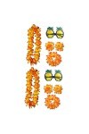 ABOOFAN 10 Pièces Collier Hawaïen Collier Floral Couronne DÉté Bracelet Hawaïen Lunettes Hawaii Guirlande Hawaii Coiffure Ma