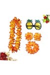 ABOOFAN 10 Pièces Collier Hawaïen Collier Floral Couronne DÉté Bracelet Hawaïen Lunettes Hawaii Guirlande Hawaii Coiffure Ma