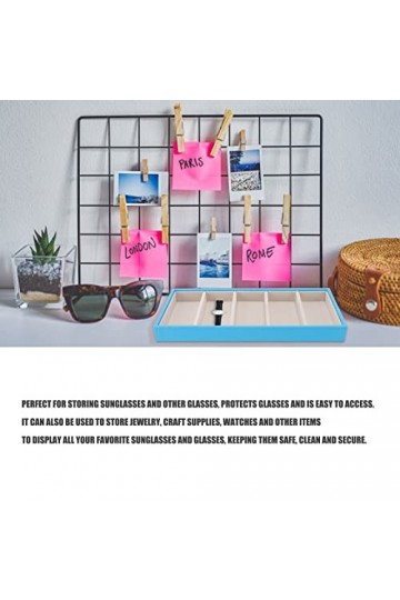 Étui à lunettes à 5 grilles, étui à lunettes résistant à lusure pratique garder propre exquis pour magasin de lunettes Bleu 