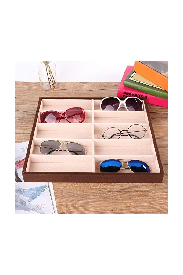 Boîte à Lunettes de Soleil à 10 Grilles, Boîte à Lunettes, Légère pour Lunettes de Soleil