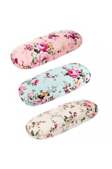 3 Pièces Étuis à Lunettes Rigides, Étui à Lunettes Floral Femmes, Étui à Lunettes Rétro Portable, Floral Étui à Lunettes Spec
