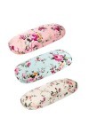 3 Pièces Étuis à Lunettes Rigides, Étui à Lunettes Floral Femmes, Étui à Lunettes Rétro Portable, Floral Étui à Lunettes Spec