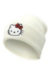 Ohjijinn Bonnet mignon en tricot Kawaii pour lhiver et le ski - Pour femmes et filles, blanc, Taille unique