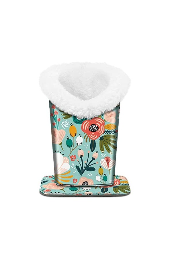 molshine Support de lunettes en cuir doux doublé en peluche avec base magnétique pour bureau, chevet, salon, Vert/fleur, M