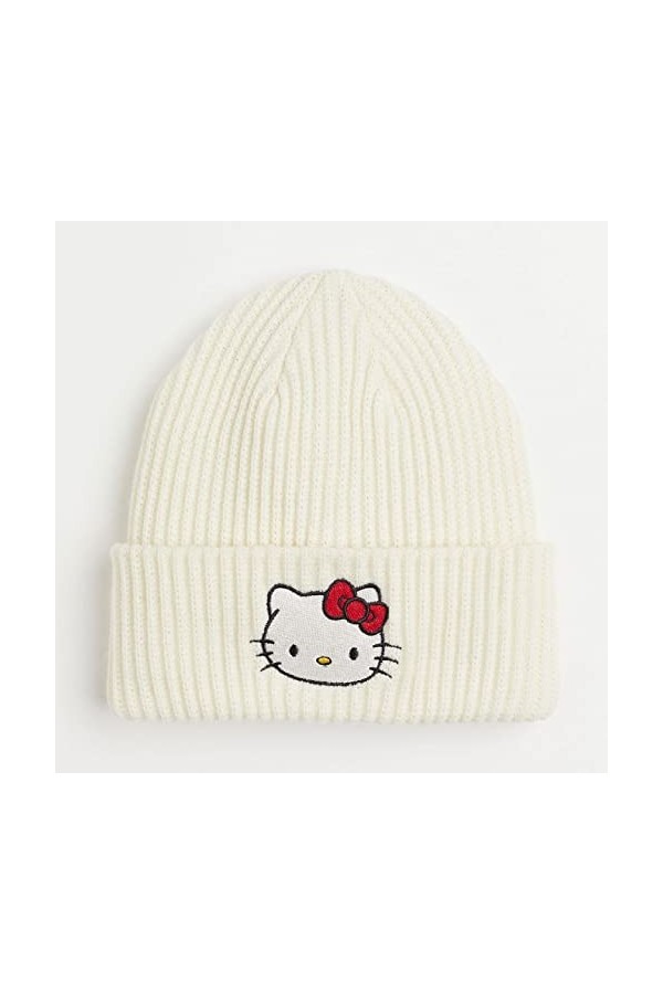 Ohjijinn Bonnet mignon en tricot Kawaii pour lhiver et le ski - Pour femmes et filles, blanc, Taille unique