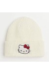 Ohjijinn Bonnet mignon en tricot Kawaii pour lhiver et le ski - Pour femmes et filles, blanc, Taille unique