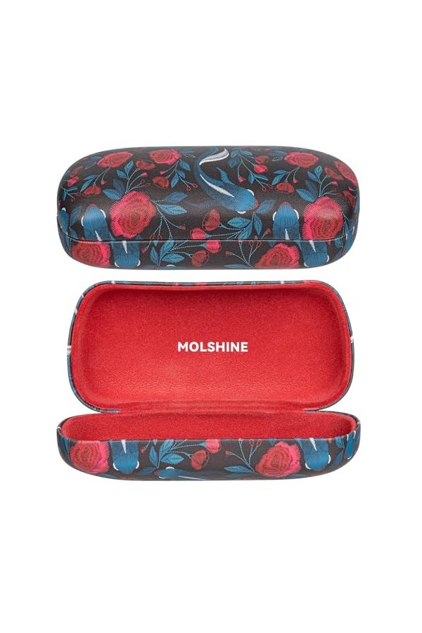 molshine Étui à Lunettes de Soleil à Coque Rigide, Grand étui à Lunettes Classique pour Lunettes de Soleil, Lunettes avec Chi