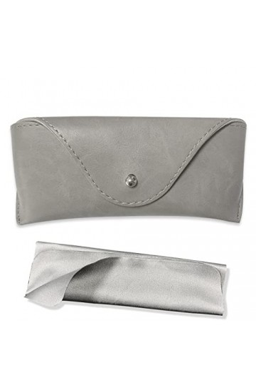 Étui de rangement portable en cuir souple et semi-rigide pour lunettes de soleil Marron/noir, Marron, gris., M
