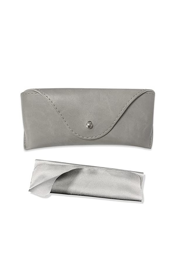 Étui de rangement portable en cuir souple et semi-rigide pour lunettes de soleil Marron/noir, Marron, gris., M
