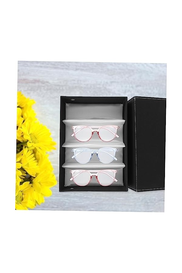 IWOWHERO Étui à Lunettes Multi Grille Organisateur De Stockage De Lunettes Collectionneur De Lunettes Porte-lunettes 4 Boite 