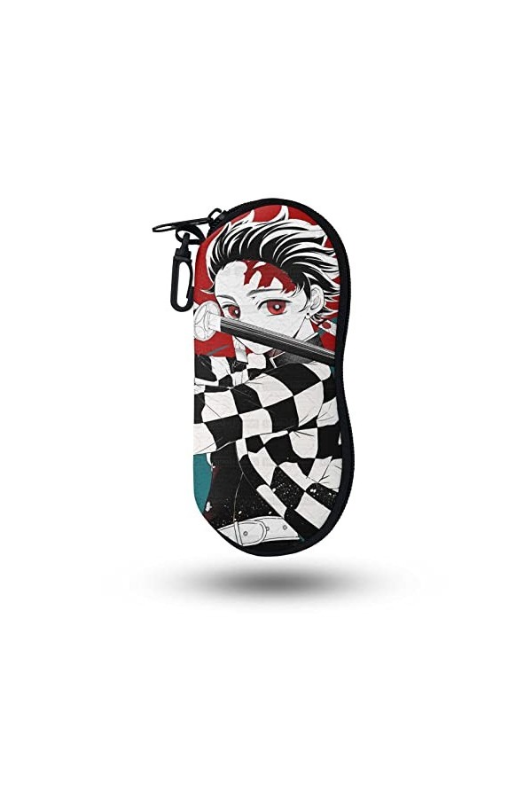 LVMMO Anime Demon Slayer Étui à lunettes de soleil souple avec fermeture éclair