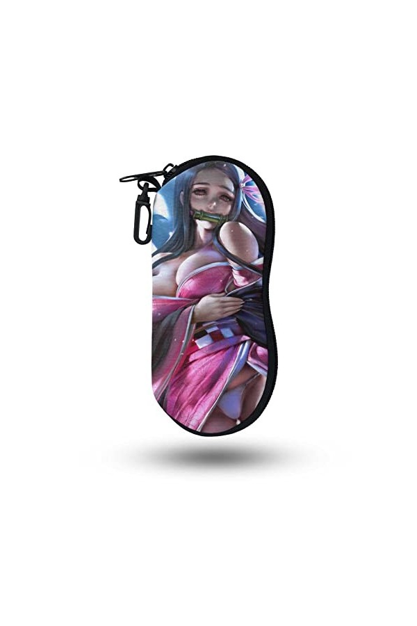 LVMMO Anime Demon Slayer Étui à lunettes de soleil souple avec fermeture éclair