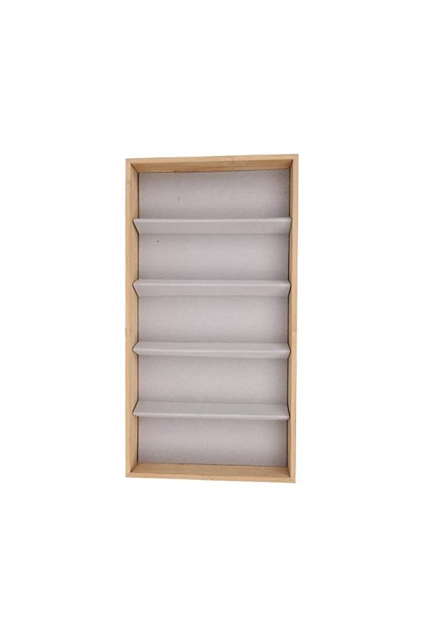 XHTLLO Organisateur de Lunettes de Soleil À 5 Grilles, Étui À Lunettes de Soleil Compact en Bois de Bambou, Présentoir de L