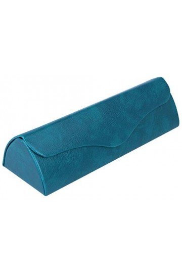 Lipari Étui à lunettes triangulaire en cuir synthétique avec fermeture magnétique Turquoise