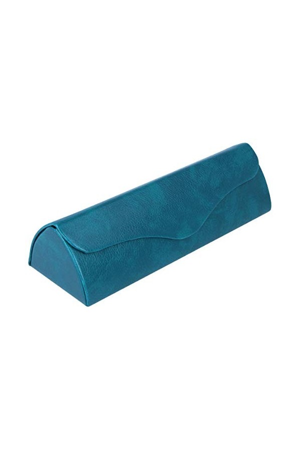 Lipari Étui à lunettes triangulaire en cuir synthétique avec fermeture magnétique Turquoise