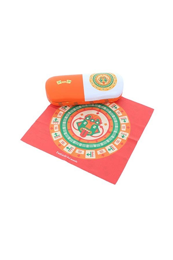 Magnifique étui à lunettes « Fantasie dal Mondo » avec chiffon microfibre assorti « Maya – Orange »