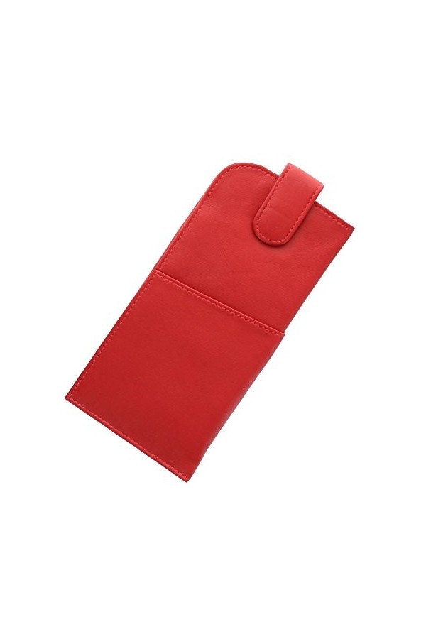 Mala Leather Étui à Lunettes en Cuir Nappa Souple et Mince avec Fermeture Languette 5104_14m Noir