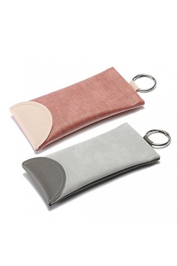 IKAAR Lot de 2 étuis à lunettes souples en polyuréthane - Organiseur de lunettes - Avec clip ceinture pour lunettes de soleil