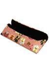 Étui à lunettes traditionnel japonais en tissu Motif poupée Daruma Rose