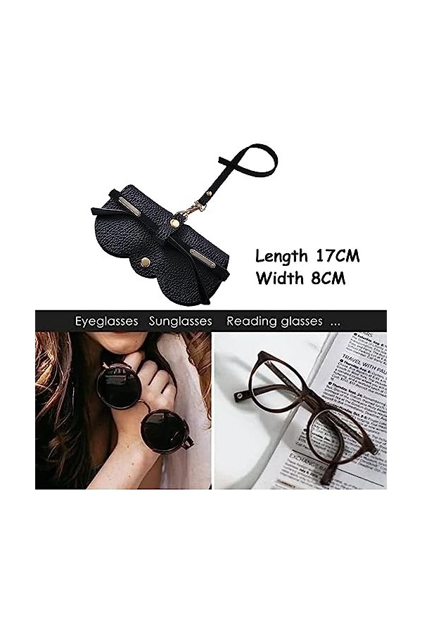 Sac à lunettes de soleil en cuir souple, étui à lunettes de soleil en cuir PU, sac organisateur de lunettes de soleil portabl