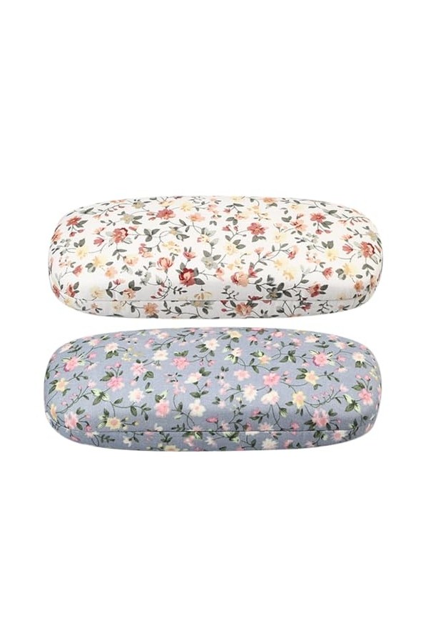 Kichvoe Étui À Lunettes À Coque Rigide 2 Pièces Boîte De Lunettes De Soleil À Fleurs Étui À Étuis De Rangement Pour Lunettes