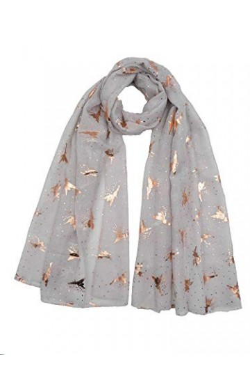Claudia & Jason® Écharpe de fée à paillettes pour femme Doré rose - Gris - Taille Unique