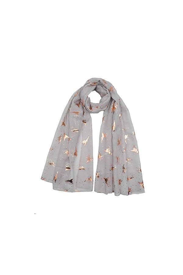 Claudia & Jason® Écharpe de fée à paillettes pour femme Doré rose - Gris - Taille Unique