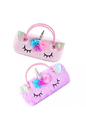 Healifty 2 Pièces Licorne Étui À Lunettes Portable Boîte De Rangement Organisateur De Lunettes De Soleil Voyage Étui À Lunett