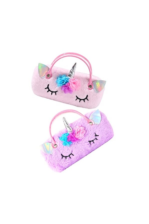 Healifty 2 Pièces Licorne Étui À Lunettes Portable Boîte De Rangement Organisateur De Lunettes De Soleil Voyage Étui À Lunett
