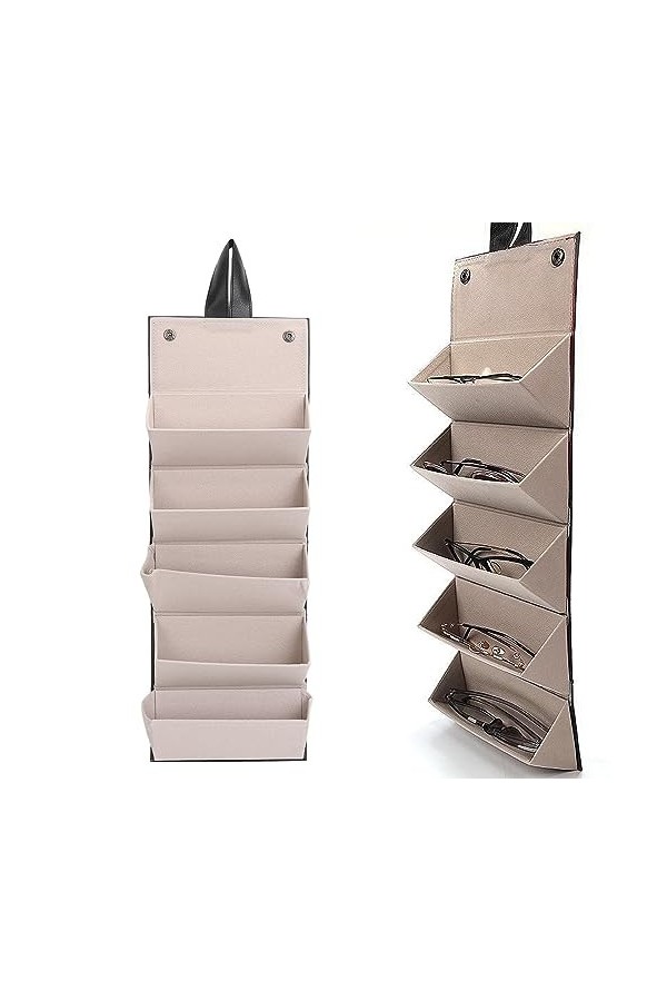 Organisateur De Voyage Pour Lunettes De Soleil, étui De Rangement Pour Lunettes à 5 Emplacements, Noir, Pliable, Multi-compar