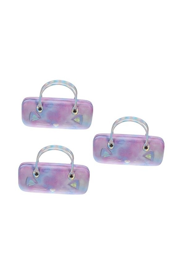 Healeved 3 Pièces Voyage Lunettes De Soleil Lunettes Shell En Cuir Enfant Lunettes De Soleil Lunettes Lunettes Chat Fille Gli