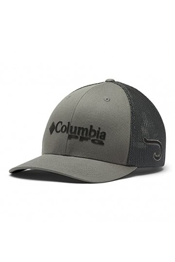 Columbia Casquette de Balle en Maille PFG, Titane, Noir, Crochet, XL Mixte