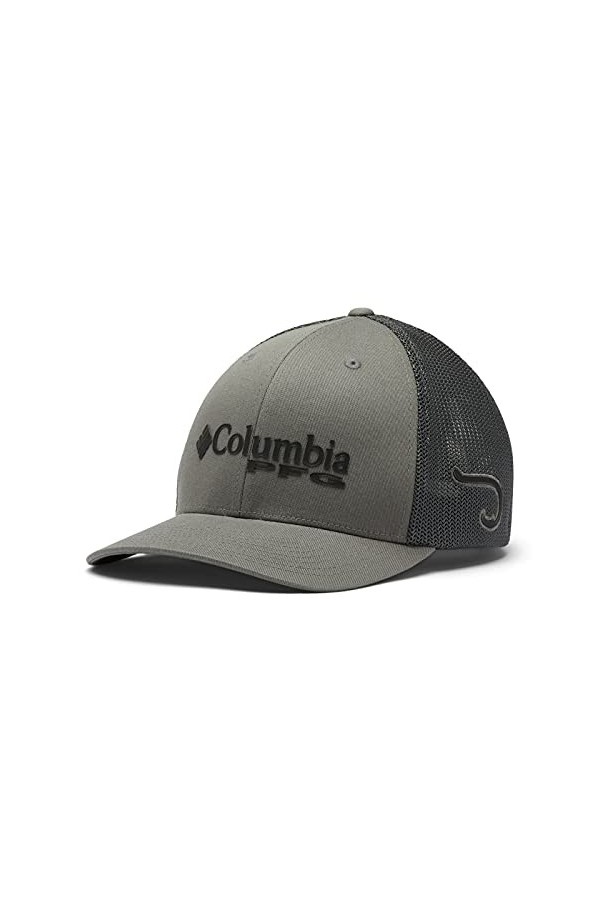Columbia Casquette de Balle en Maille PFG, Titane, Noir, Crochet, XL Mixte