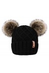 Arctic Paw Bonnet dhiver à Pompons pour Femme Doublure Polaire - - Taille Unique