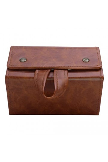 MAFENLY Boîte de rangement pliable pour 6 lunettes de soleil, 6 prises en polyuréthane - Noir - X-Large