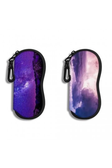 Lot de 2 étuis Étui à Lunettes Lunettes de Soleil Pochette Souple Avec Clip de Ceinture étui à Lunettes Ultra Léger en Néoprè