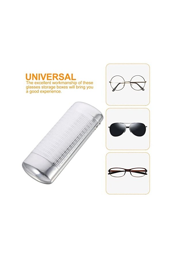 GALPADA Étui de lunettes rigide en aluminium ultra lumineux - Pour homme et femme - Voyage - Travail détude, argenté