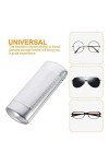GALPADA Étui de lunettes rigide en aluminium ultra lumineux - Pour homme et femme - Voyage - Travail détude, argenté