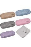 Coquille Dure Etui à Lunettes en Lin,Saijer Fibre Superfine Réutilisable Chiffon de Nettoyage pour Lunettes Pour Lunettes à L
