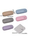 Coquille Dure Etui à Lunettes en Lin,Saijer Fibre Superfine Réutilisable Chiffon de Nettoyage pour Lunettes Pour Lunettes à L