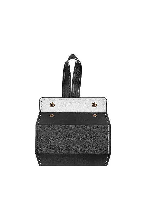 CENPEK Étui À Lunettes Pliable Lunettes De Soleil Étui De Voyage Organisateur De Lunettes En Cuir À 3 Compartiments - Noir