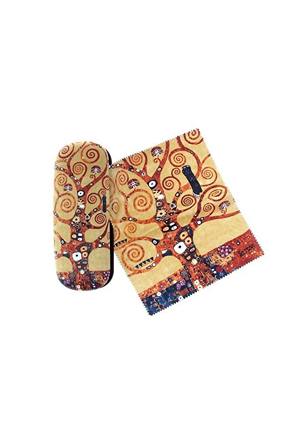 Gustav Klimt Étui à lunettes en velours avec motif arbre de vie