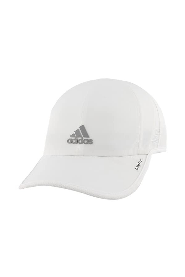 adidas Womens Superlite Relaxed Adjustable Performance Cap, Black/Signal Coral/Purple Tint, ONE SIZE